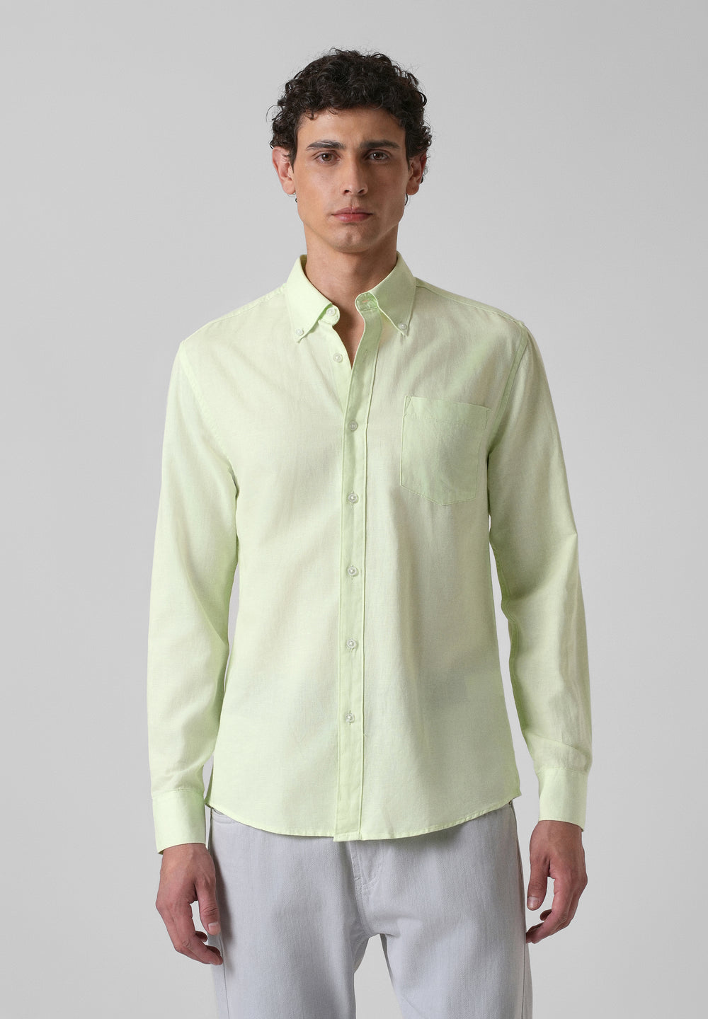 Mint Pastel Green Cotton Linen Shirt