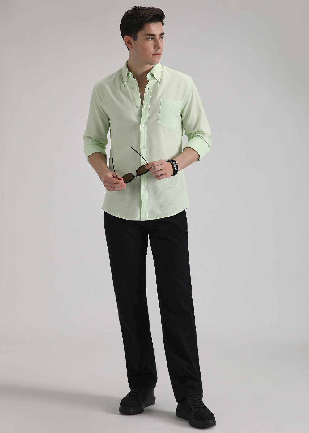 Mint Pastel Green Cotton Linen Shirt