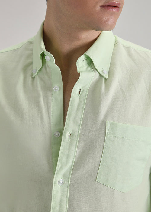 Mint Pastel Green Cotton Linen Shirt