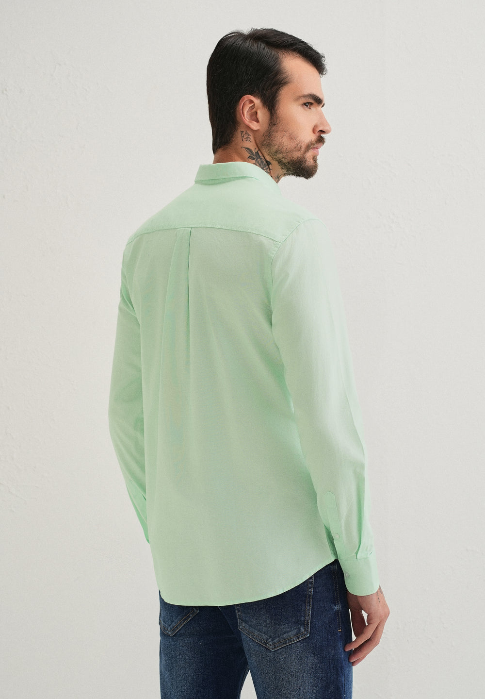 Mint Green Plain Cotton Oxford Shirt