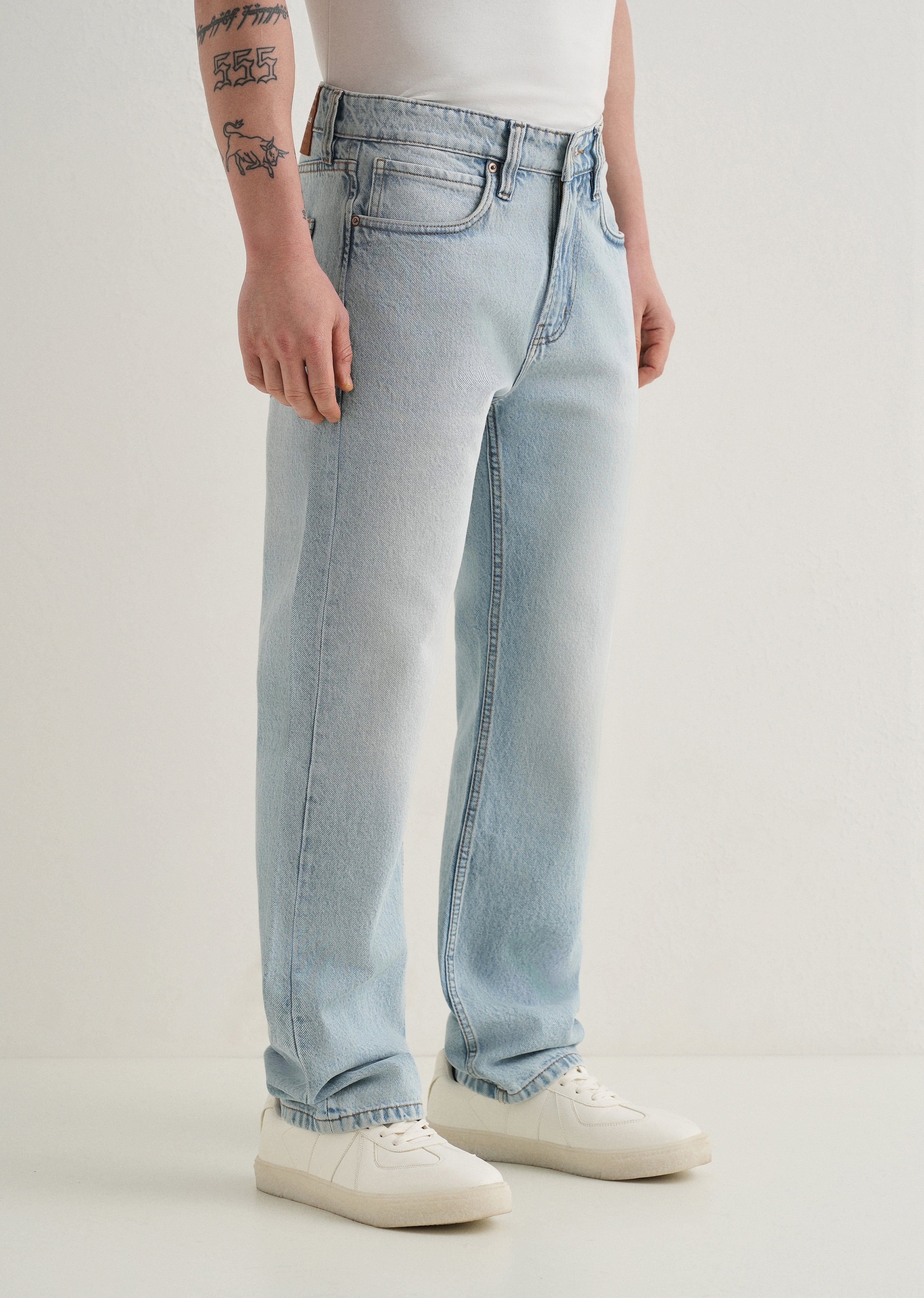 Mist Blue Straight Fit Denim