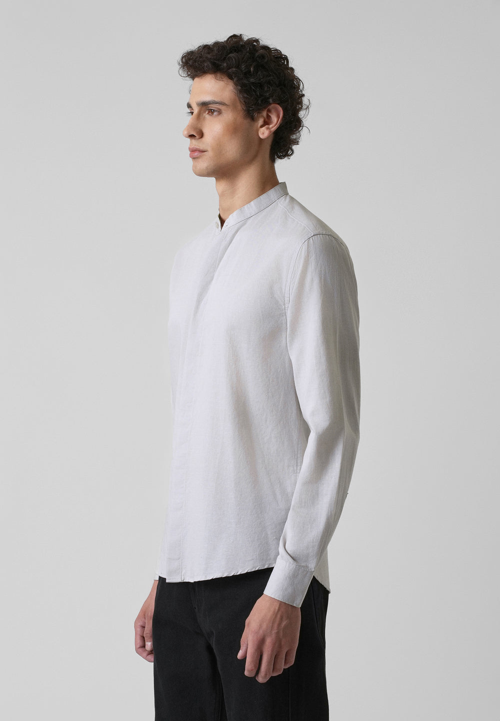 Mist Grey Cotton Linen Shirt