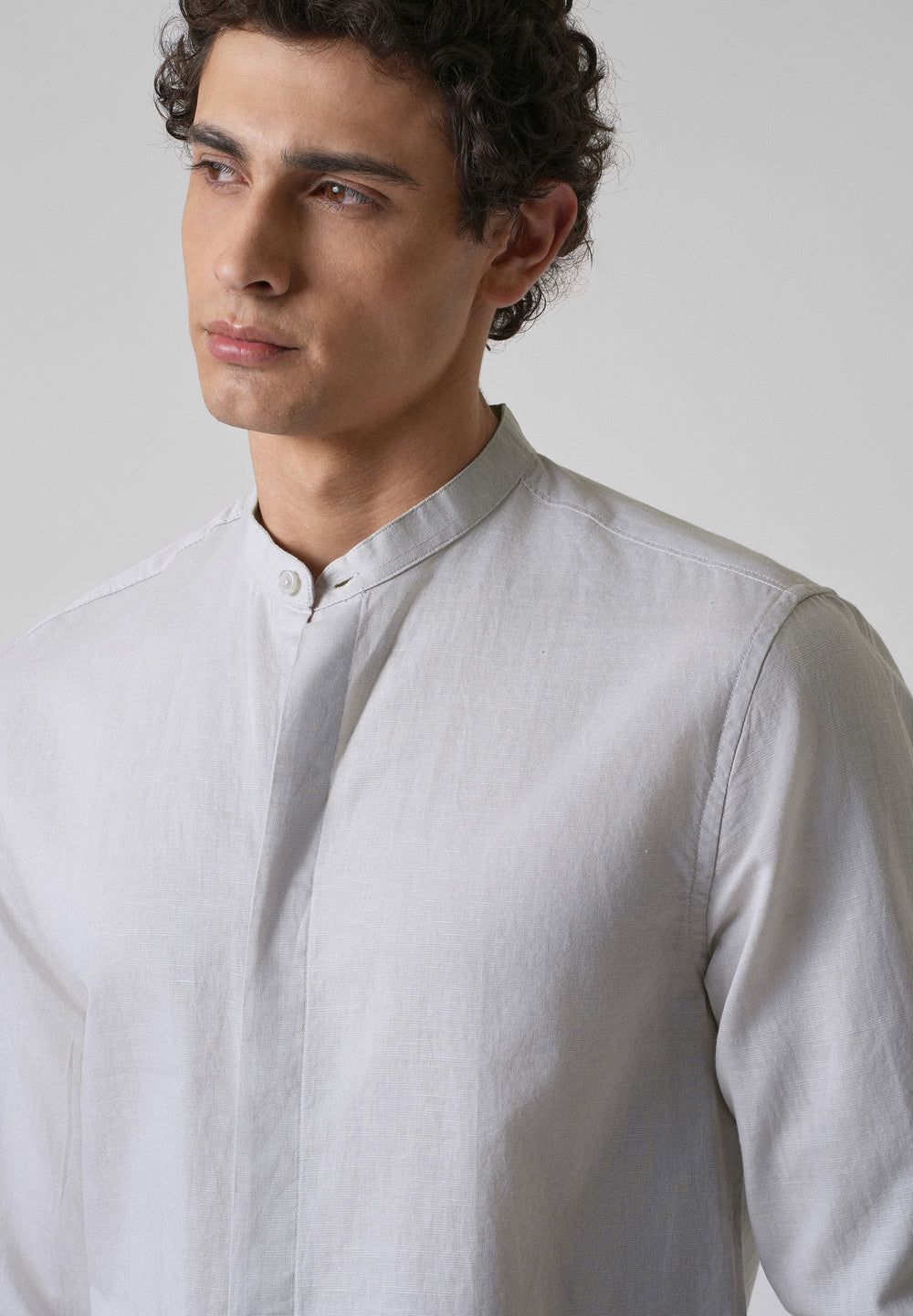 Mist Grey Cotton Linen Shirt