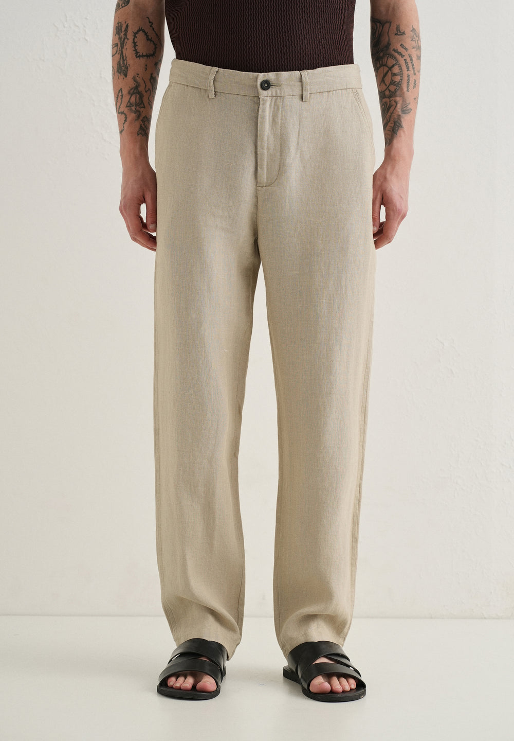 Mocha Beige Linen Pant