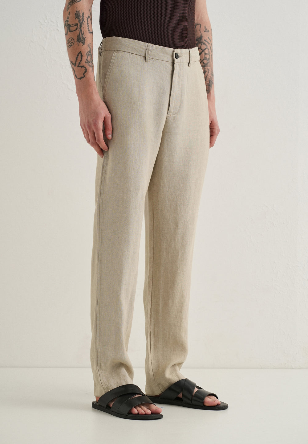 Mocha Beige Linen Pant