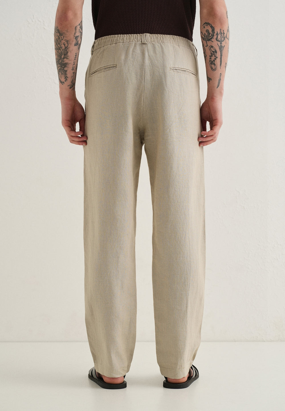 Mocha Beige Linen Pant