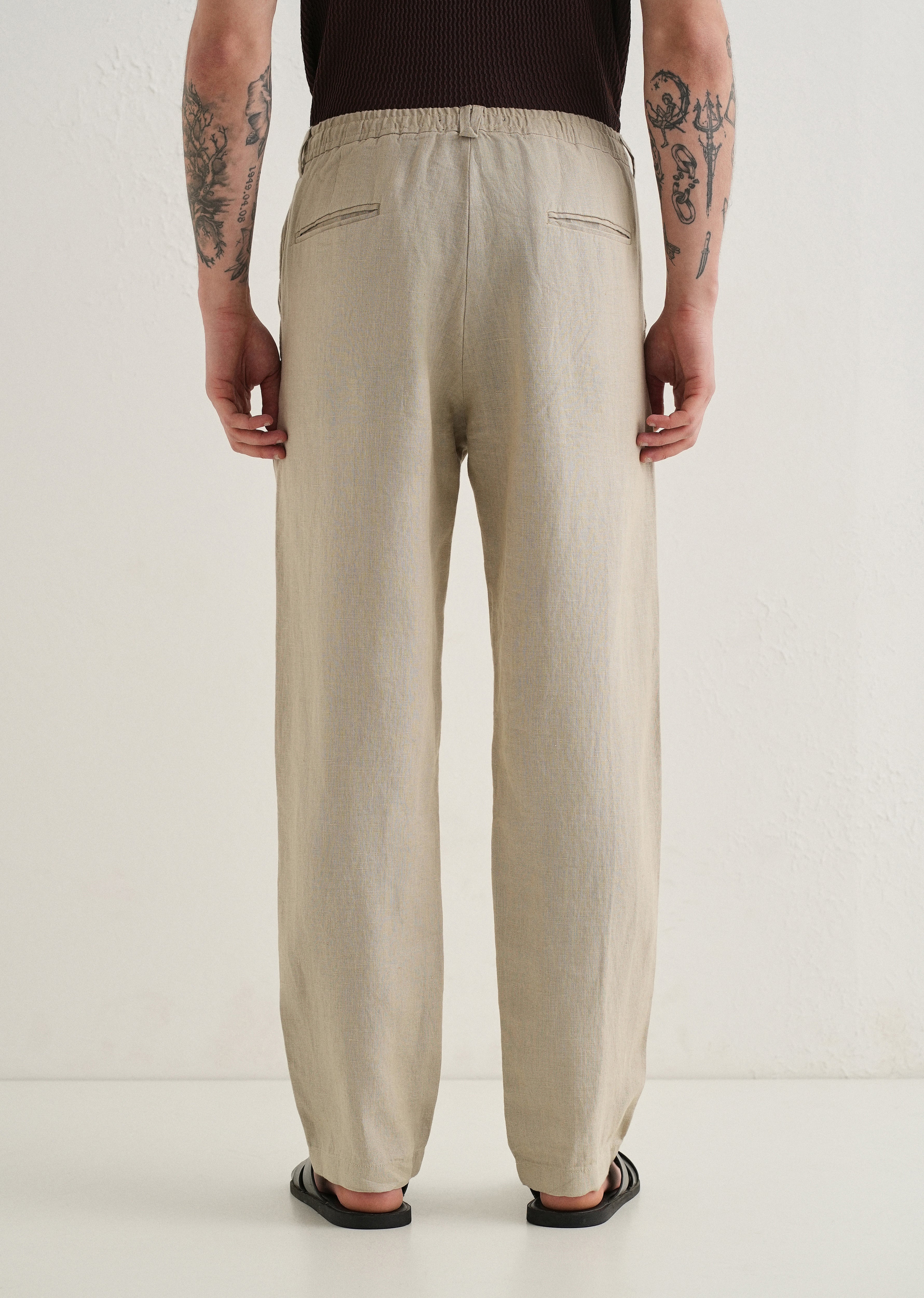 Mocha Beige Linen Pant