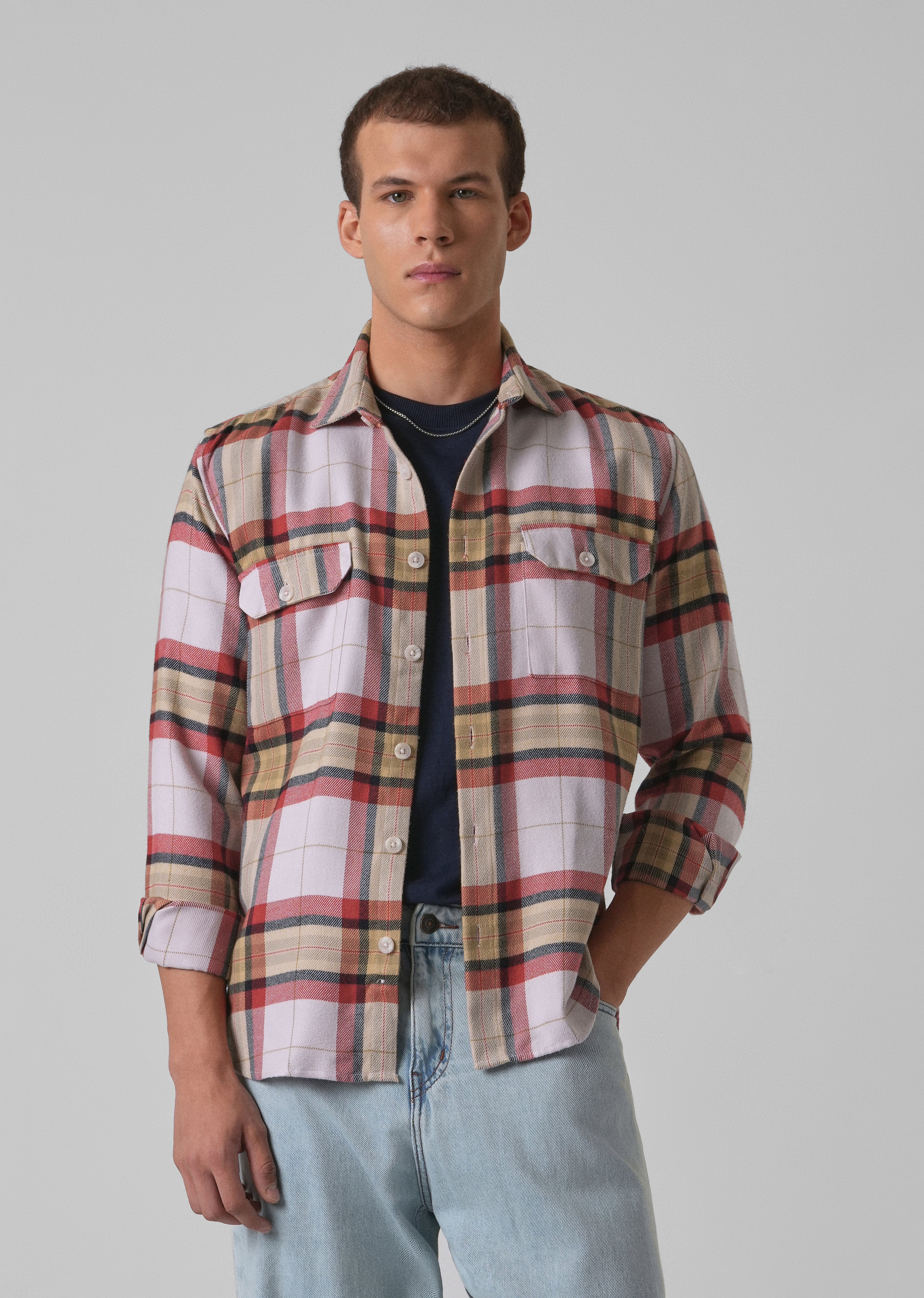 Modern Brushed Cotton Check Shirt