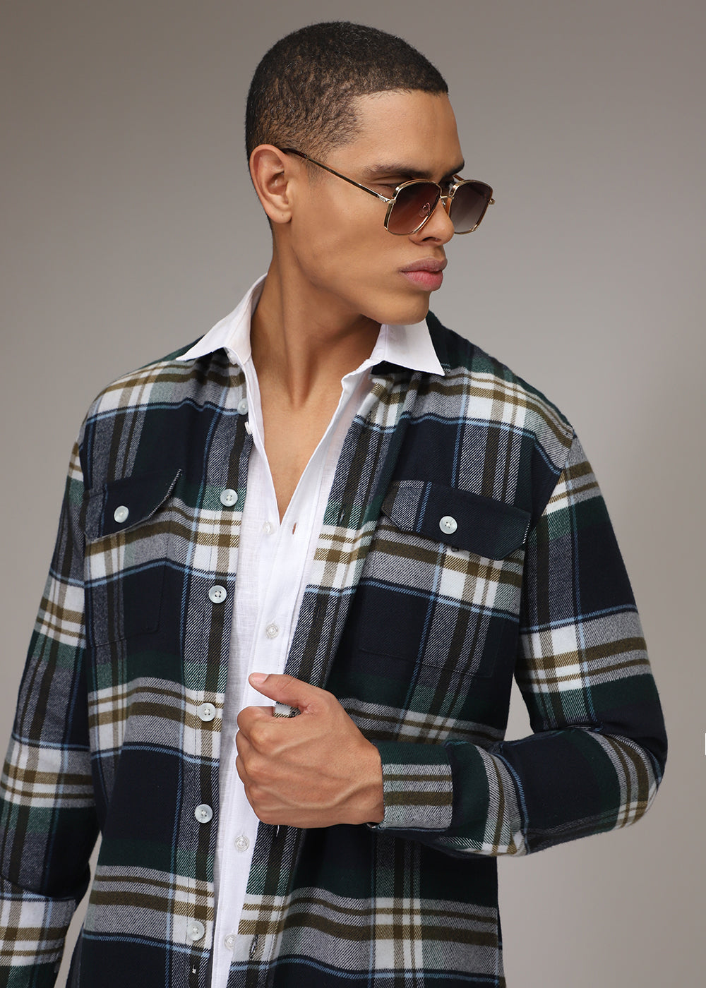 Modest Brushed Cotton Check Shirt