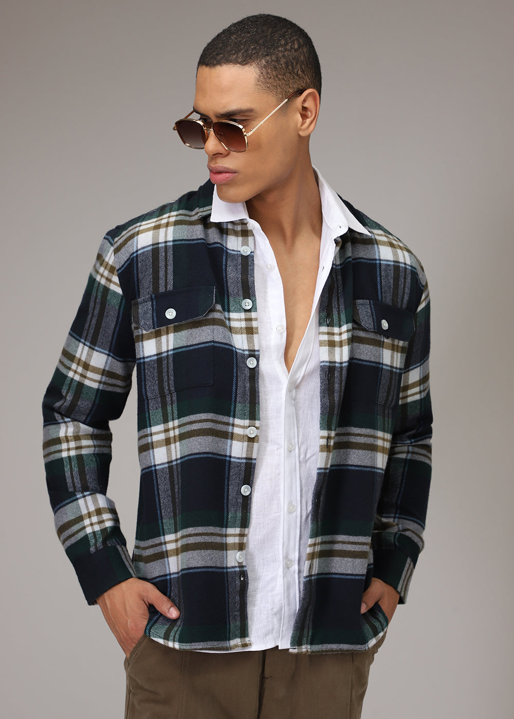 Modest Brushed Cotton Check Shirt