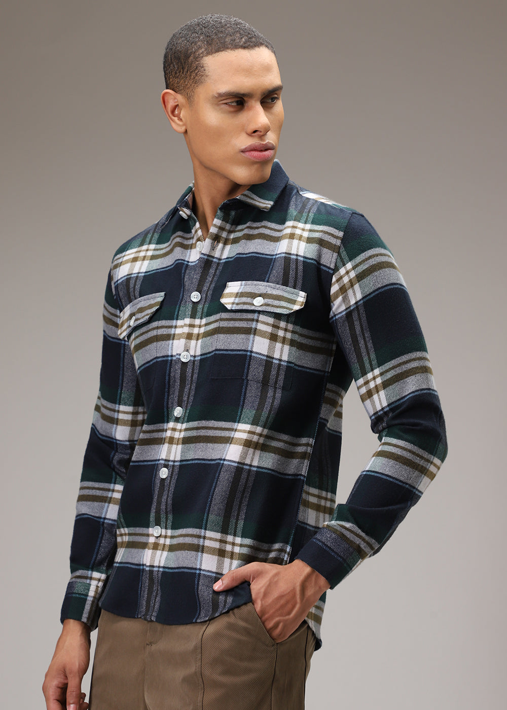 Modest Brushed Cotton Check Shirt