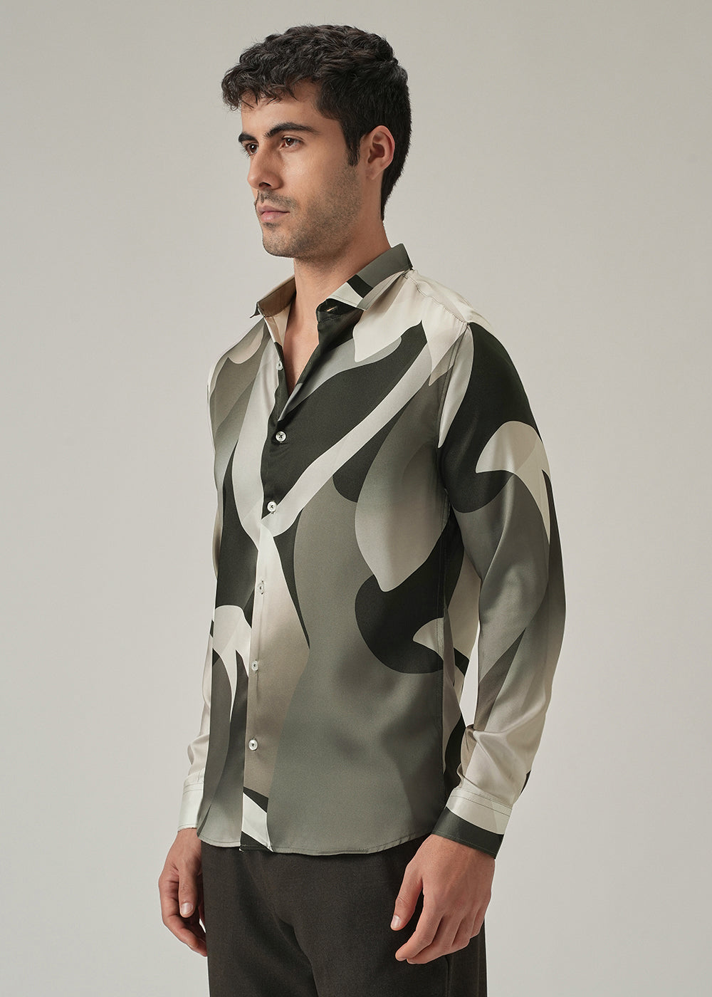 Monochrome Geometric Print Shirt