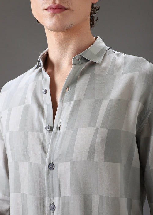 Monochrome Grey Printed Shirt