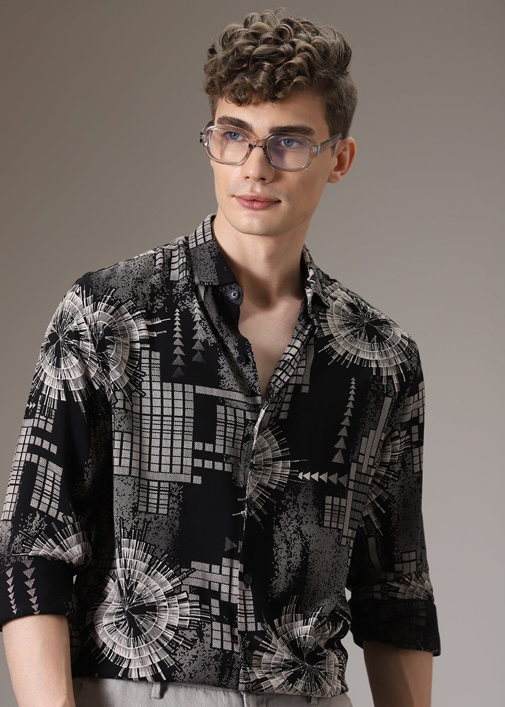 Monochrome Prism Feather Shirt