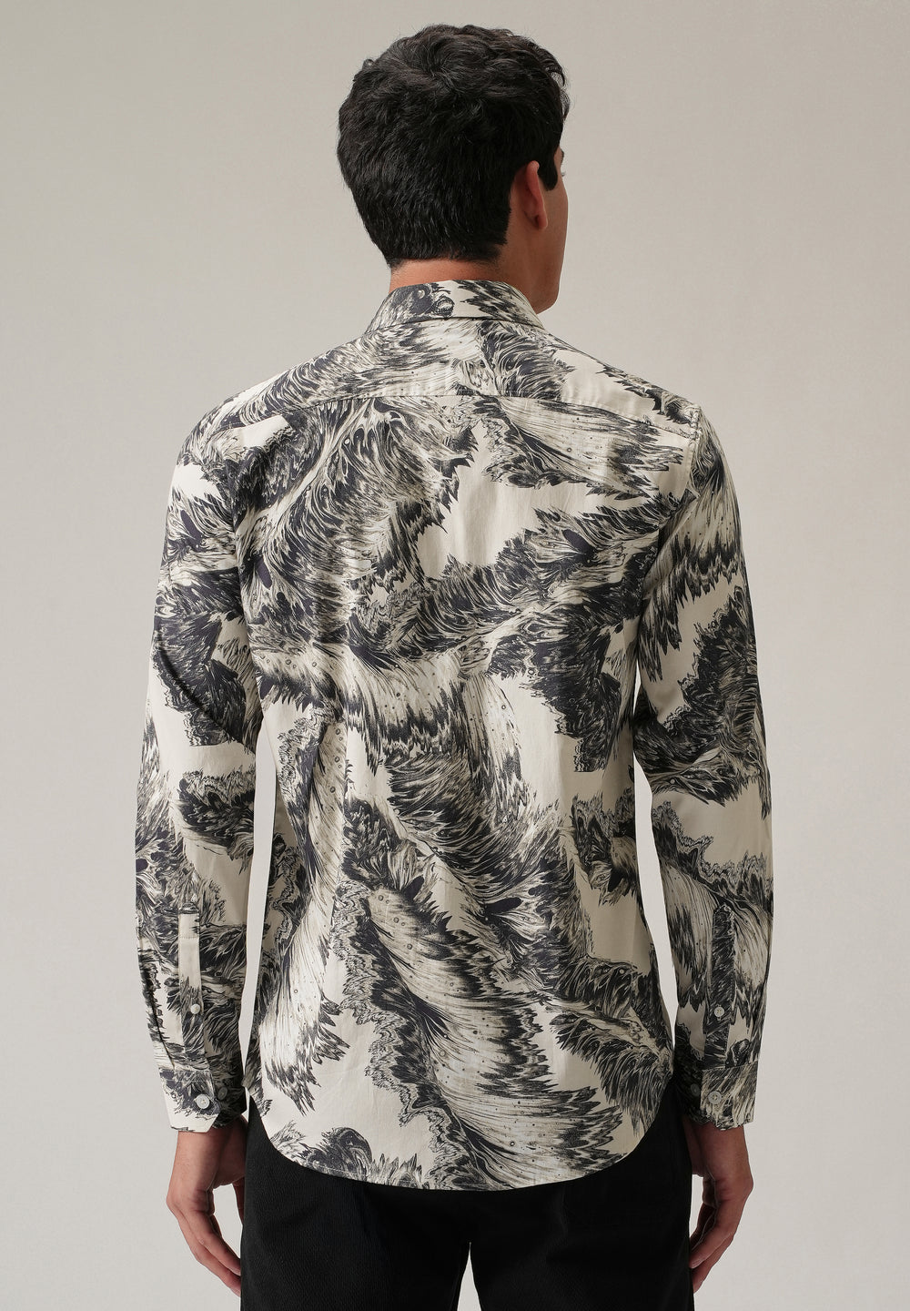 Monochrome Swirl Print Shirt