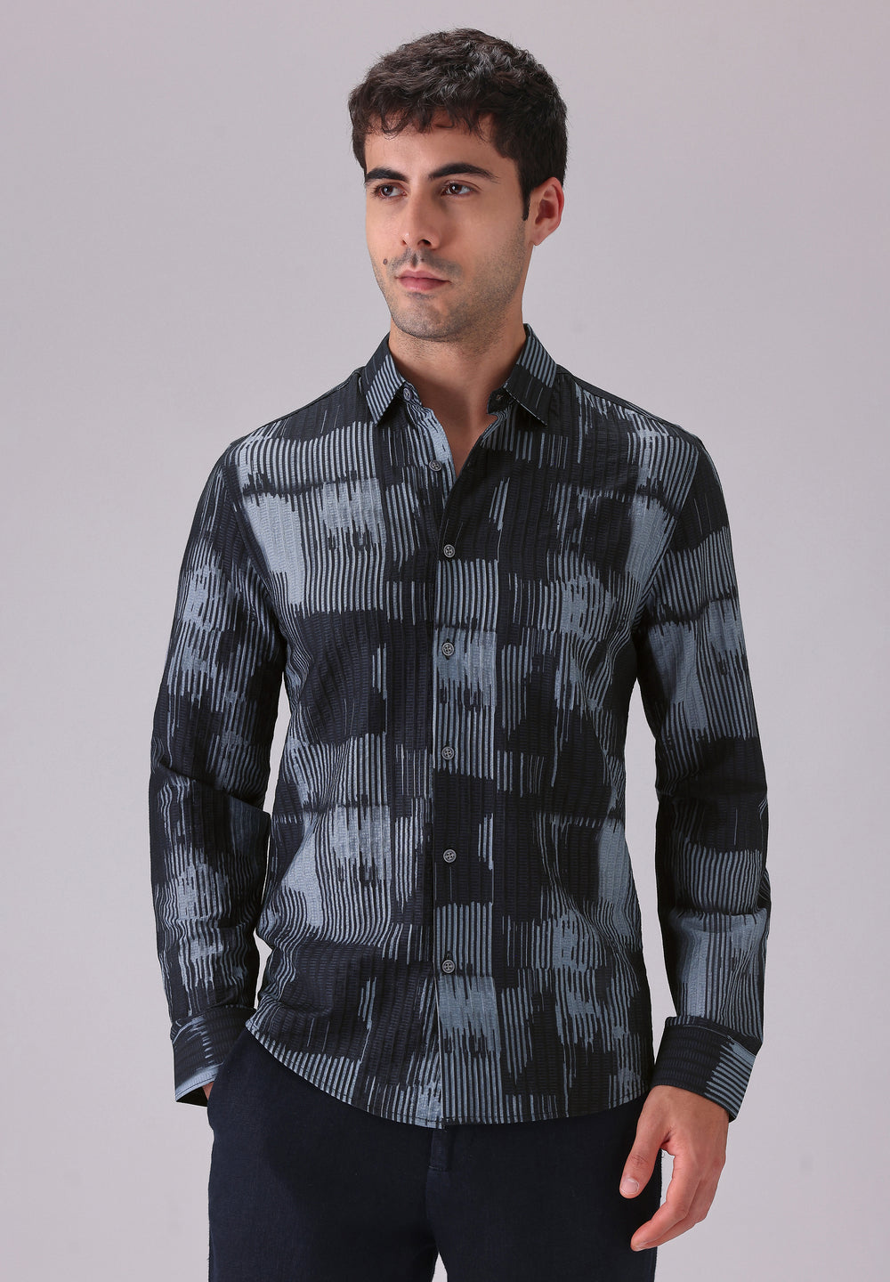 Monoline Blue printed shirt