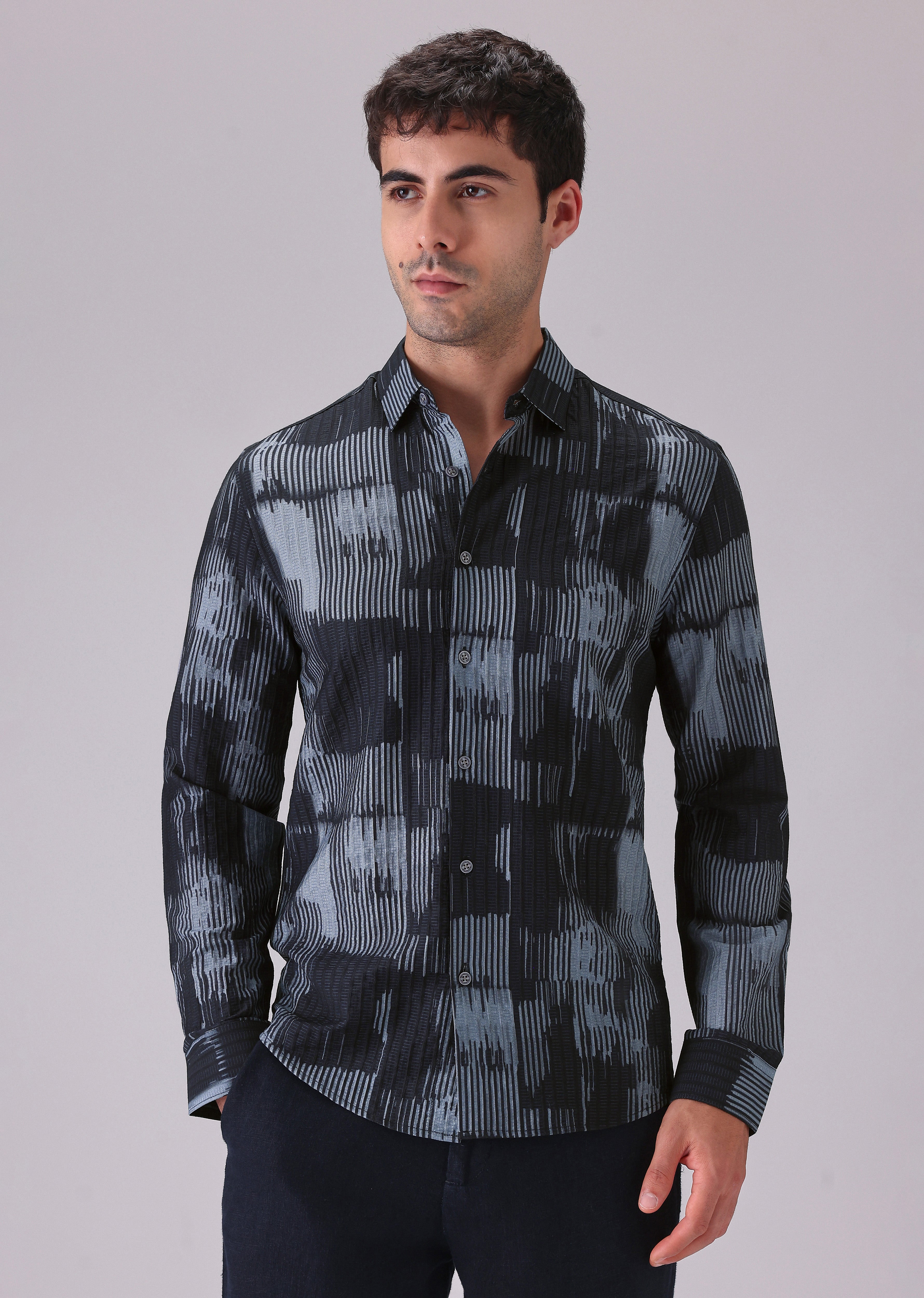 Monoline Blue printed shirt