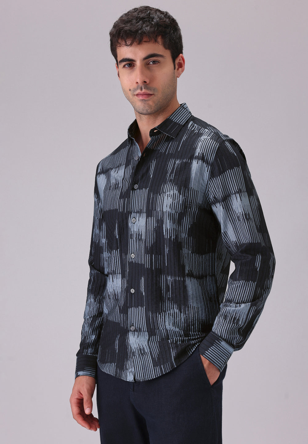 Monoline Blue printed shirt