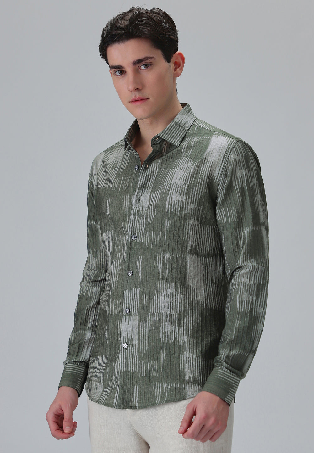 Monoline Green Printed Shirt