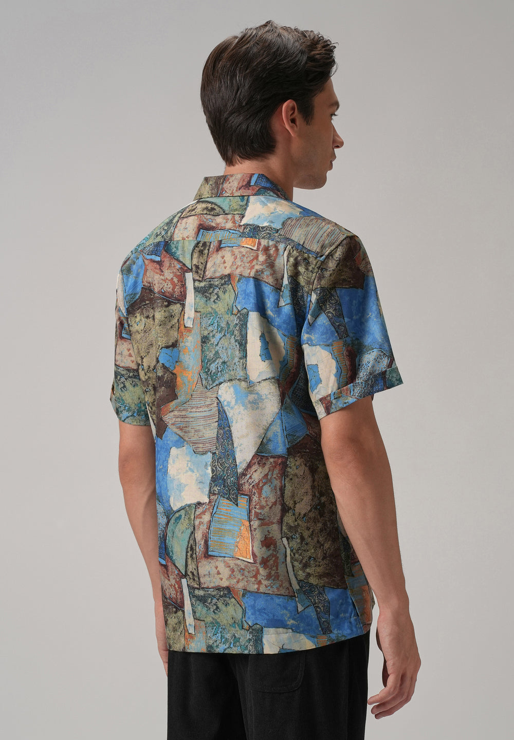 Mosaic Blue Half Sleeve Shirt