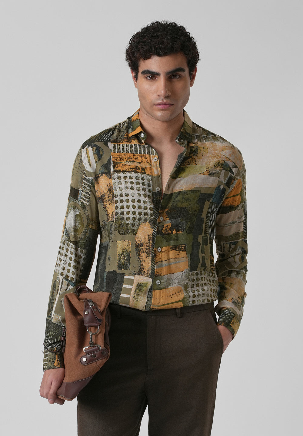 Mosaic Olive Feather shirt