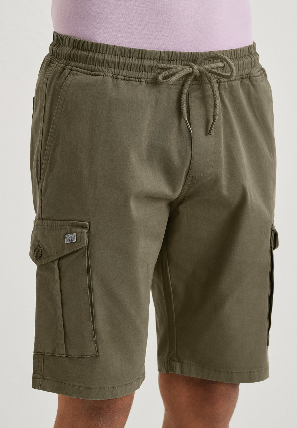 Moss Green Cotton Cargo Shorts
