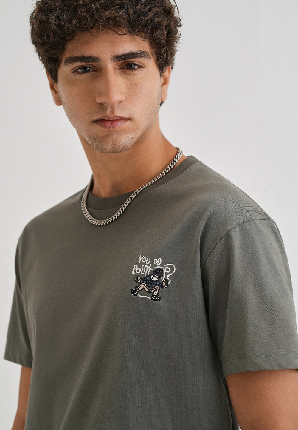 Moss Green Graphic Printed T-shirt