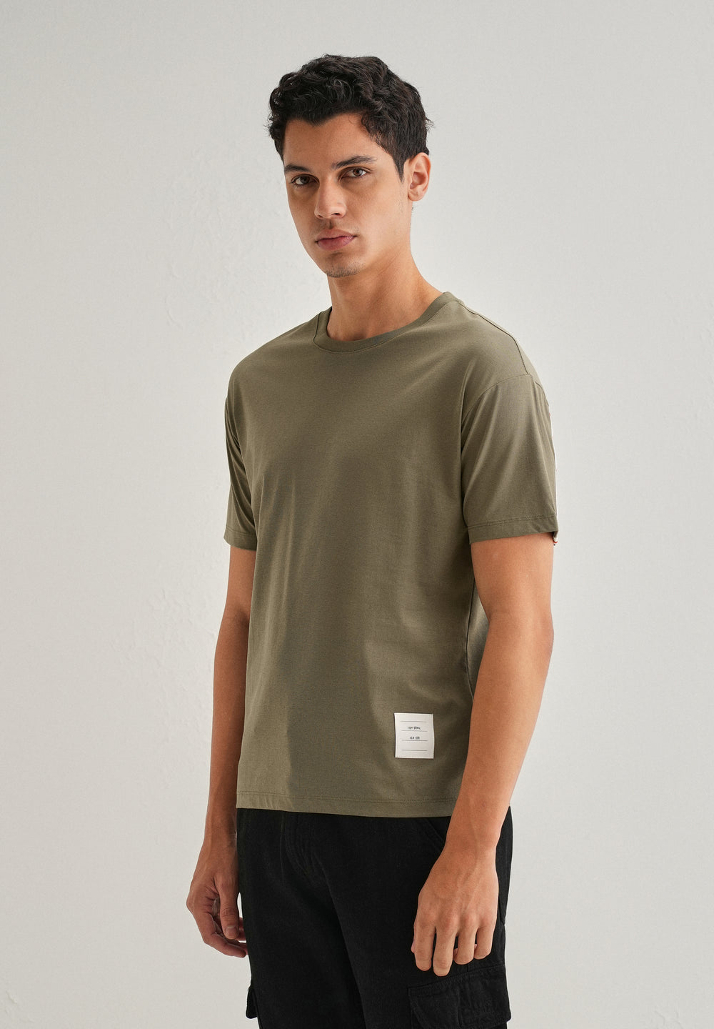 Moss Green Stripe Back Yoke T-shirt