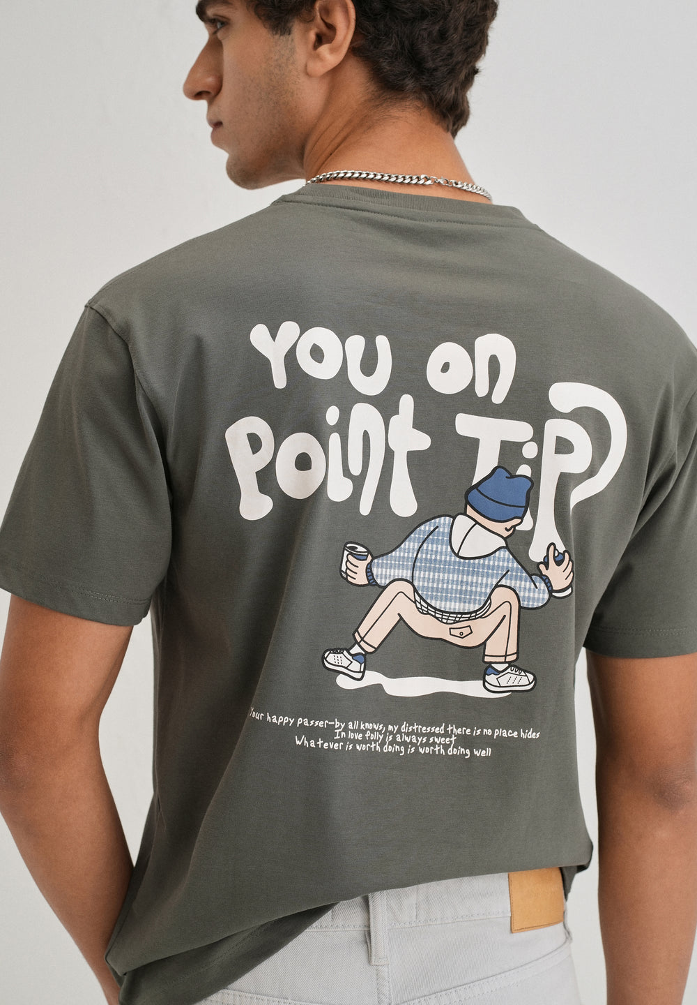 Moss Green Graphic Printed T-shirt