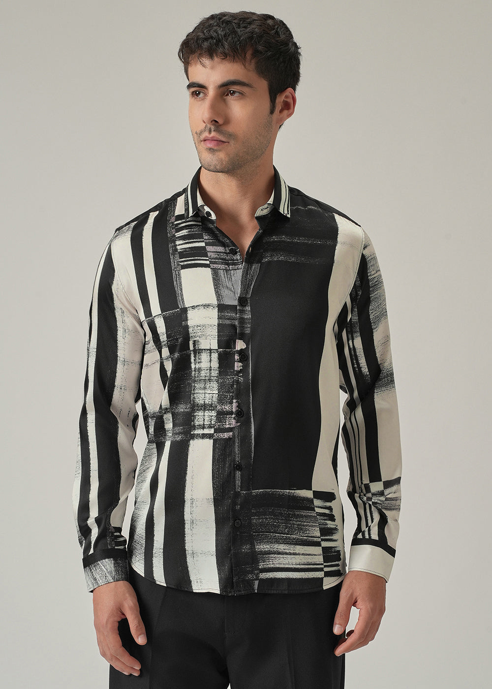 Multi-Pattern Print Shirt