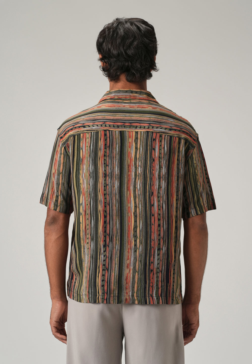 Multi-Stripe Oversized Feather Shirt