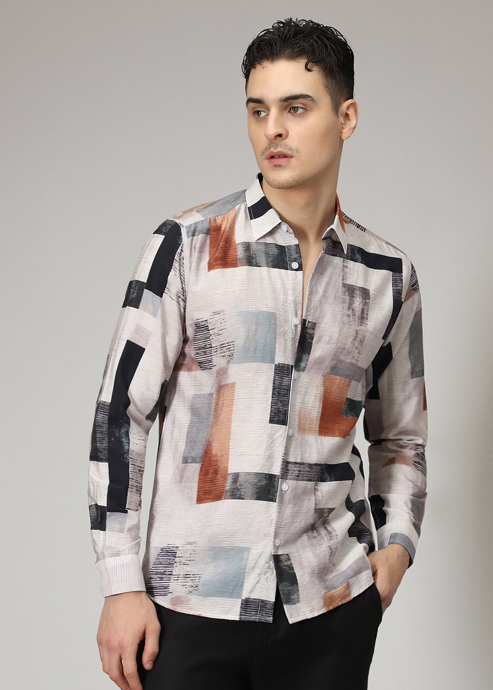 Multi Abstract Print Shirt