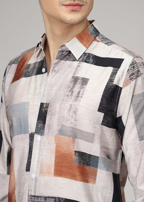 Multi Abstract Print Shirt