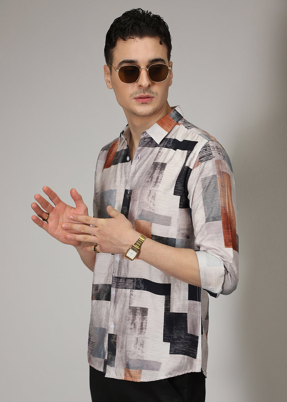 Multi Abstract Print Shirt