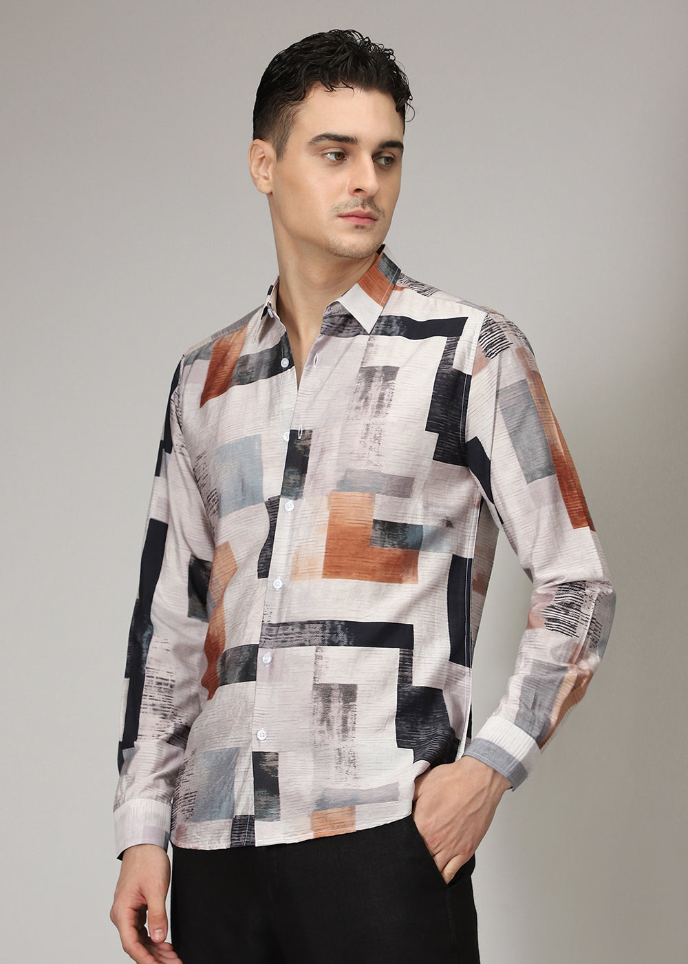 Multi Abstract Print Shirt