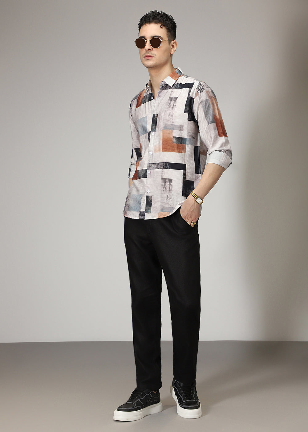 Multi Abstract Print Shirt