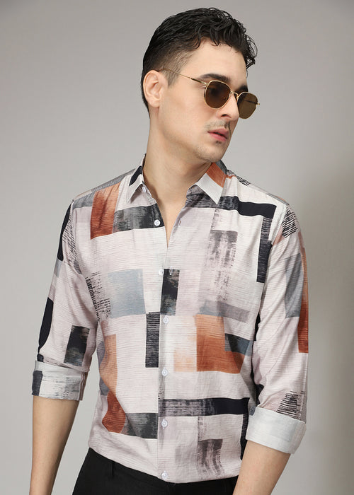 Multi Abstract Print Shirt