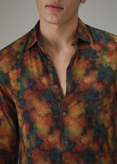 Multi Colour Abstract Printed Shirt