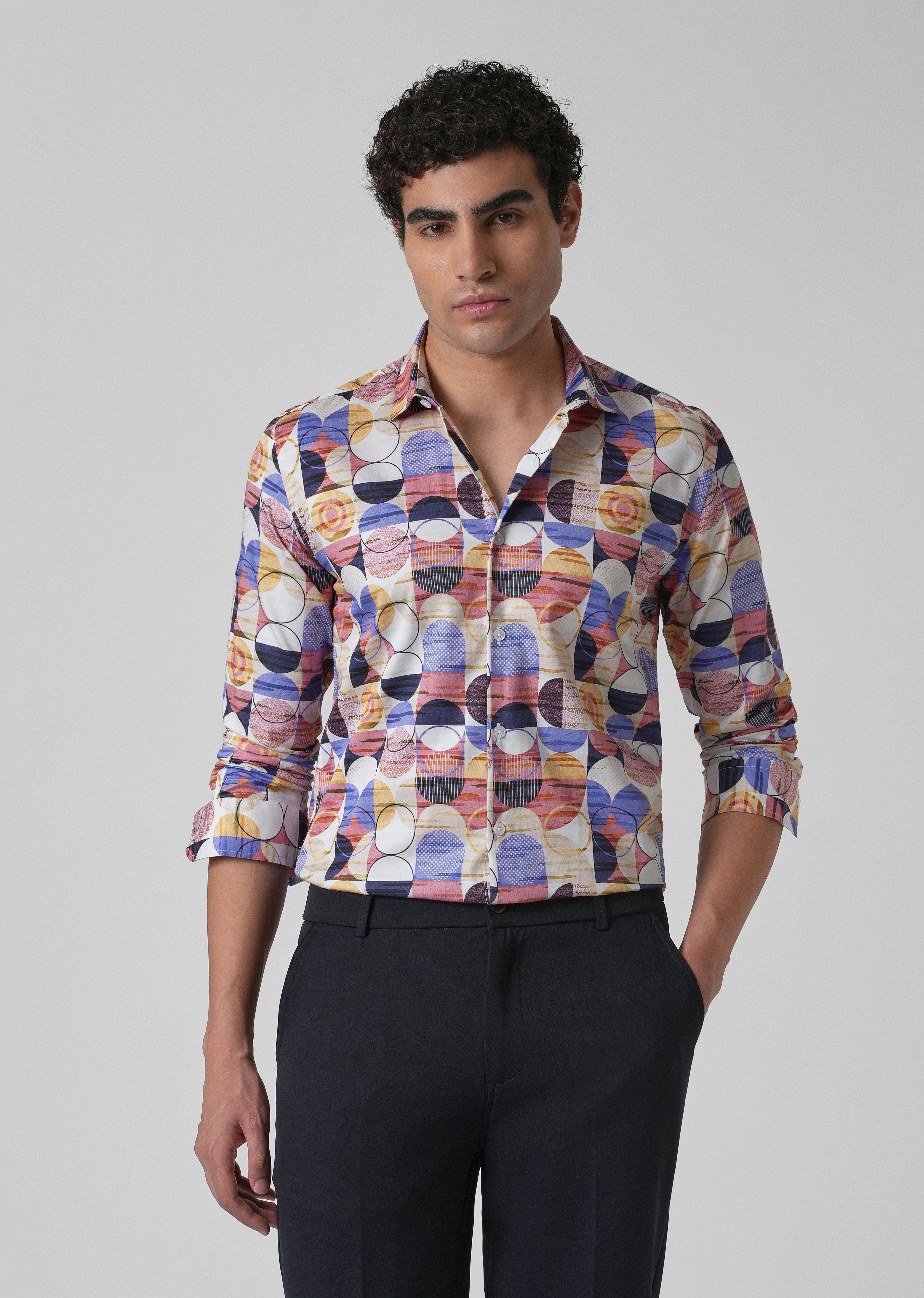 Multi Geometric Print Shirt