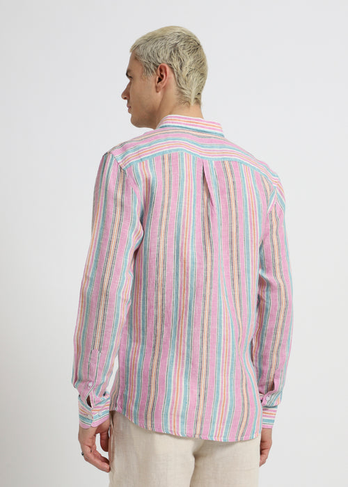 Multi Stripe Pure Irish Linen Shirt