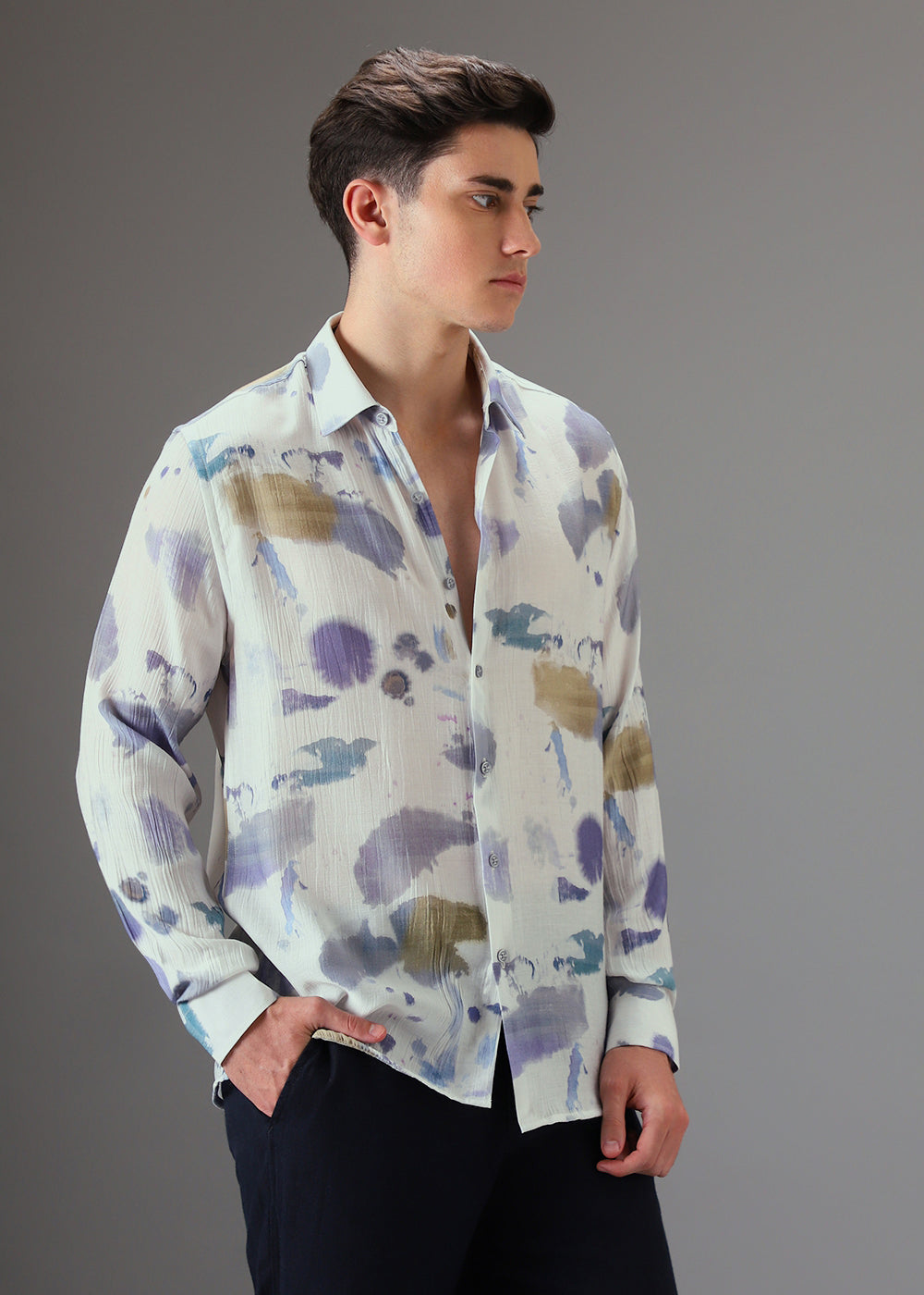 Multicolor Crushed Printed Shirt