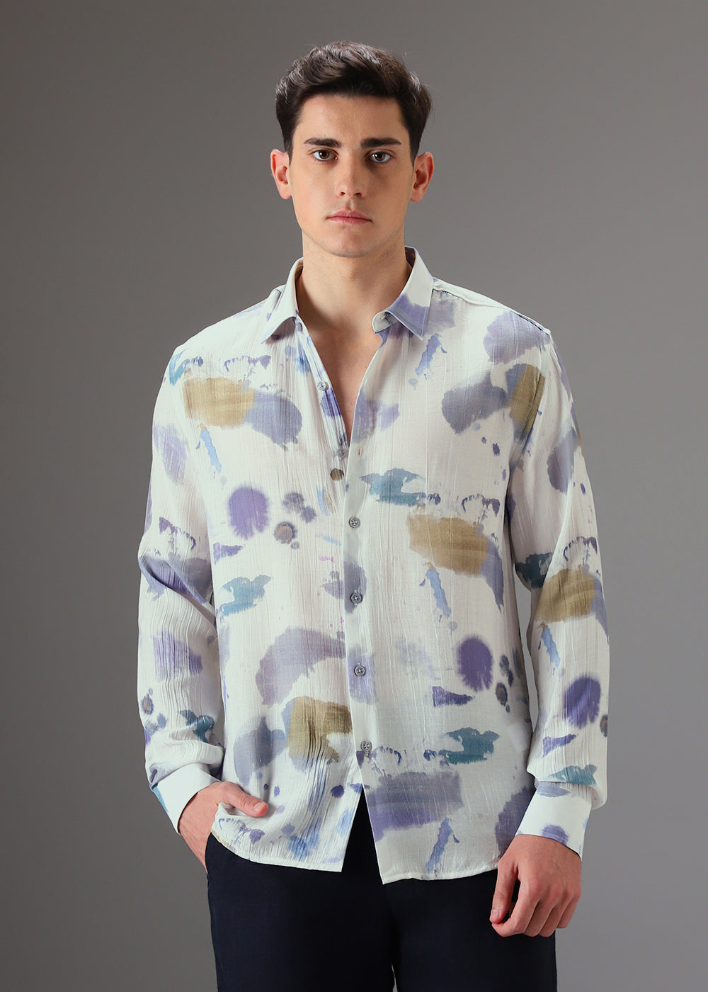 Multicolor Crushed Printed Shirt