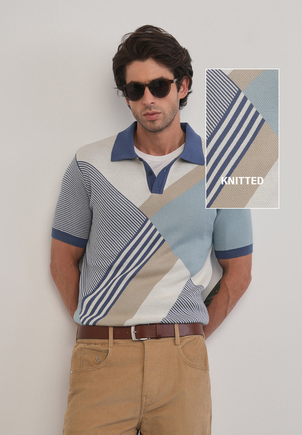 Cotton Multicolour Knitted Polo