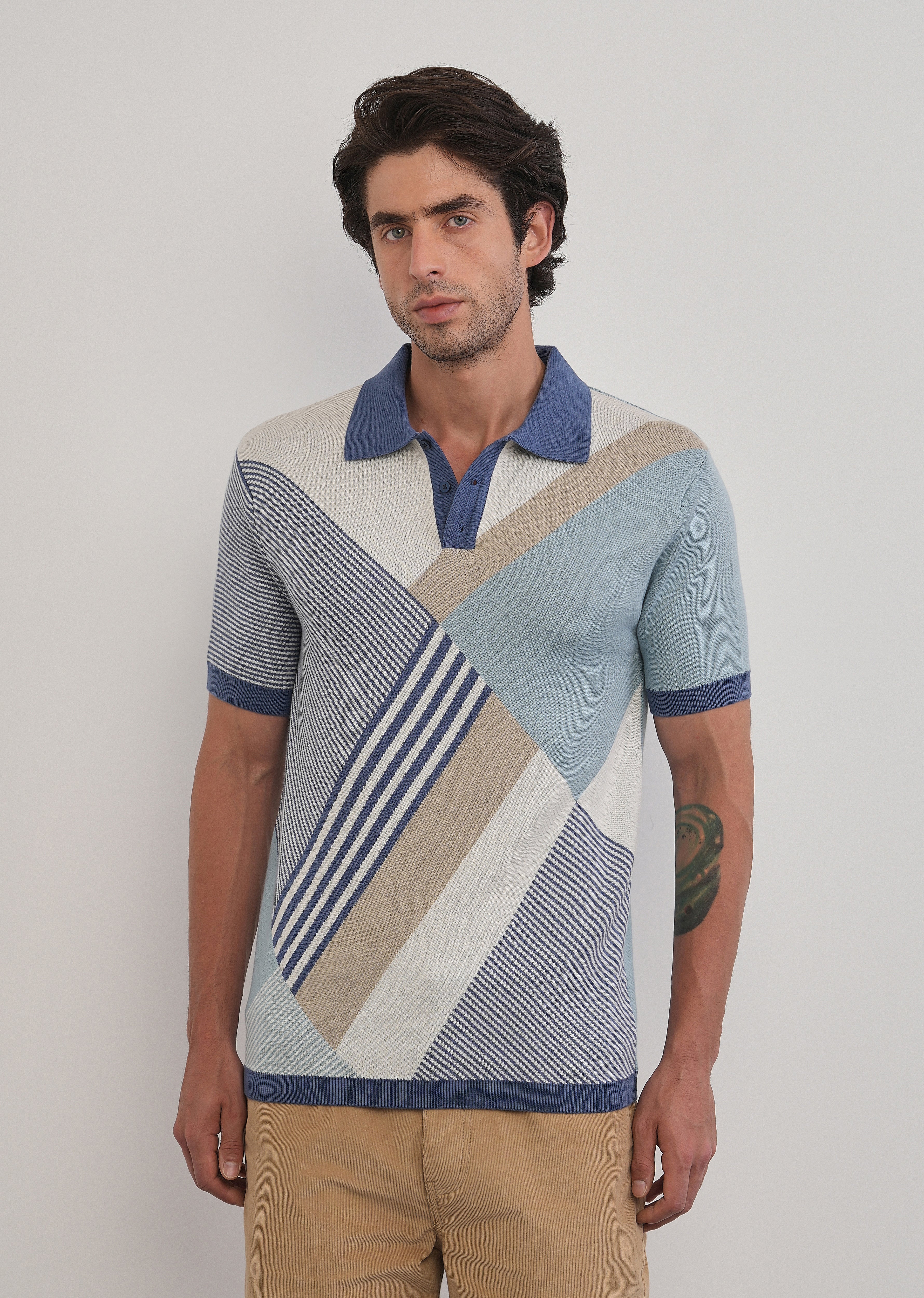 Cotton Multicolour Knitted Polo