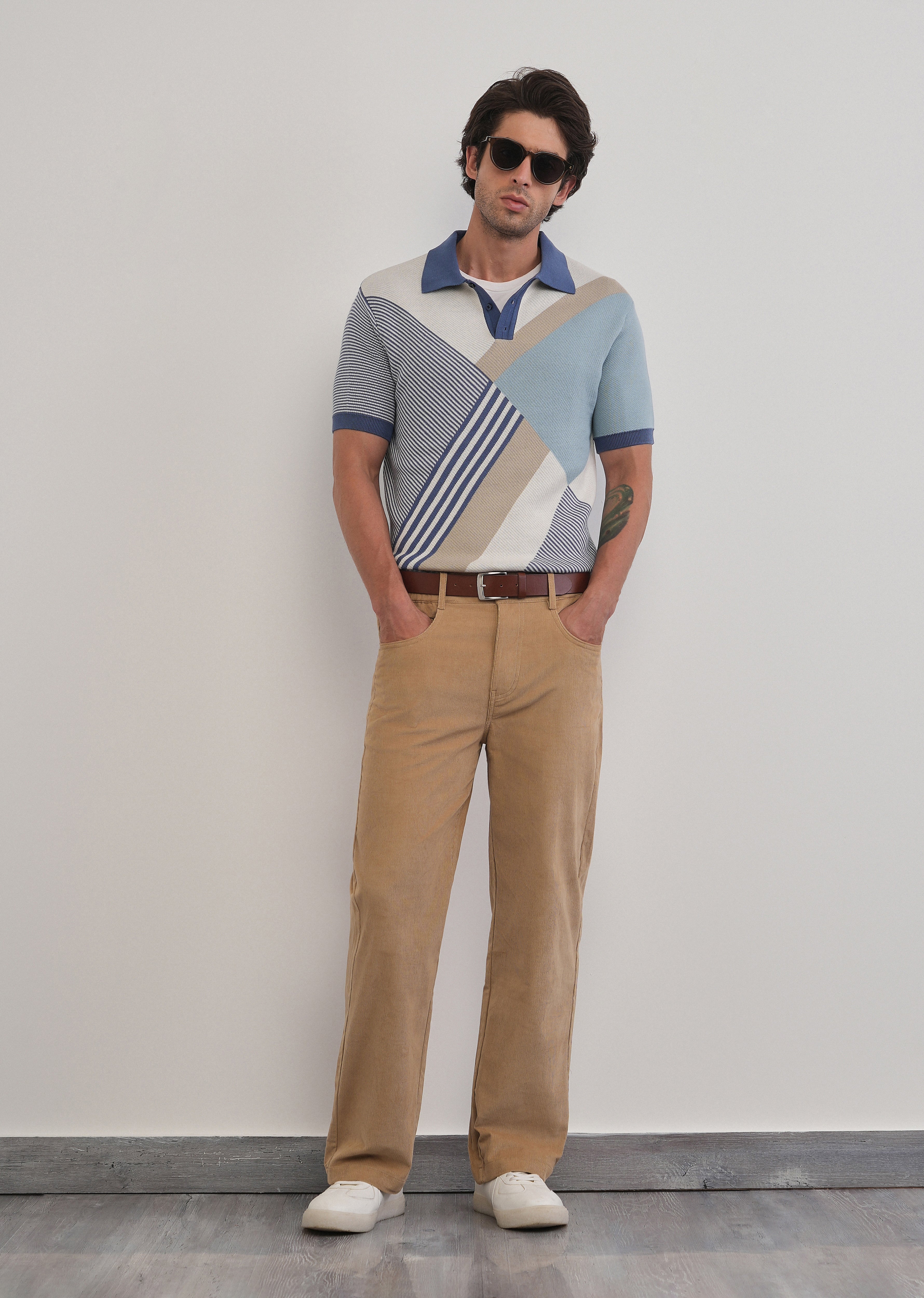 Cotton Multicolour Knitted Polo