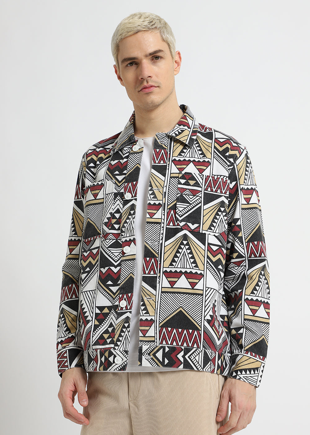 Triangle Print Summer Jacket