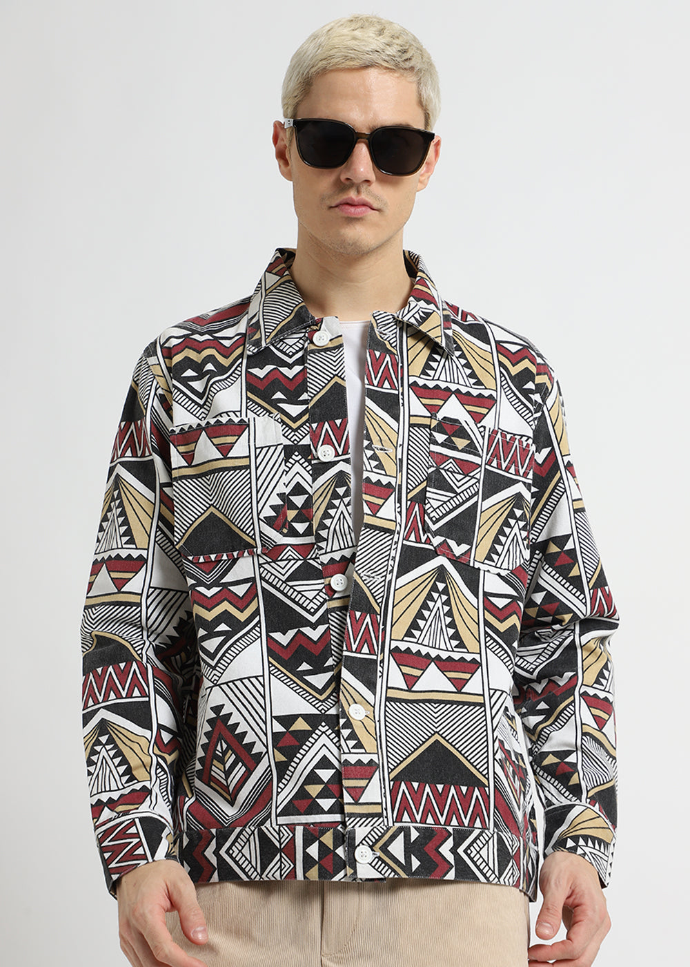 Triangle Print Summer Jacket