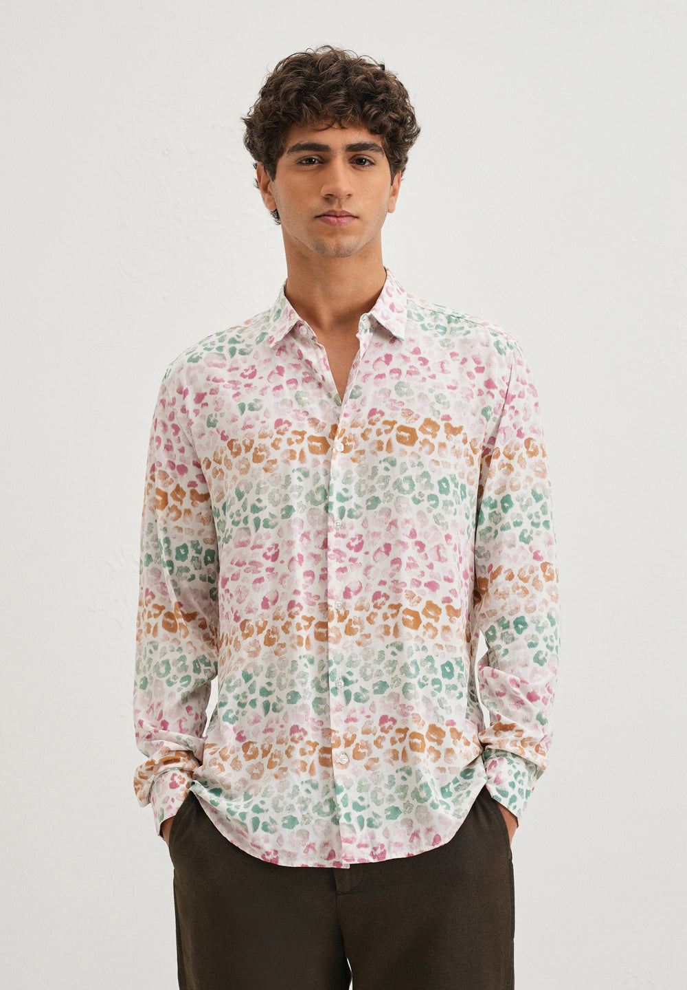 Multi coloured Panthera Print Full sleeve shirt