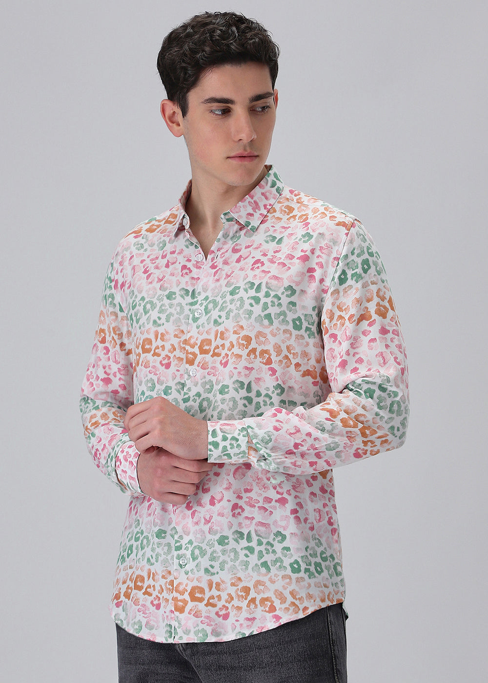 Multi coloured Panthera Print Full sleeve shirt