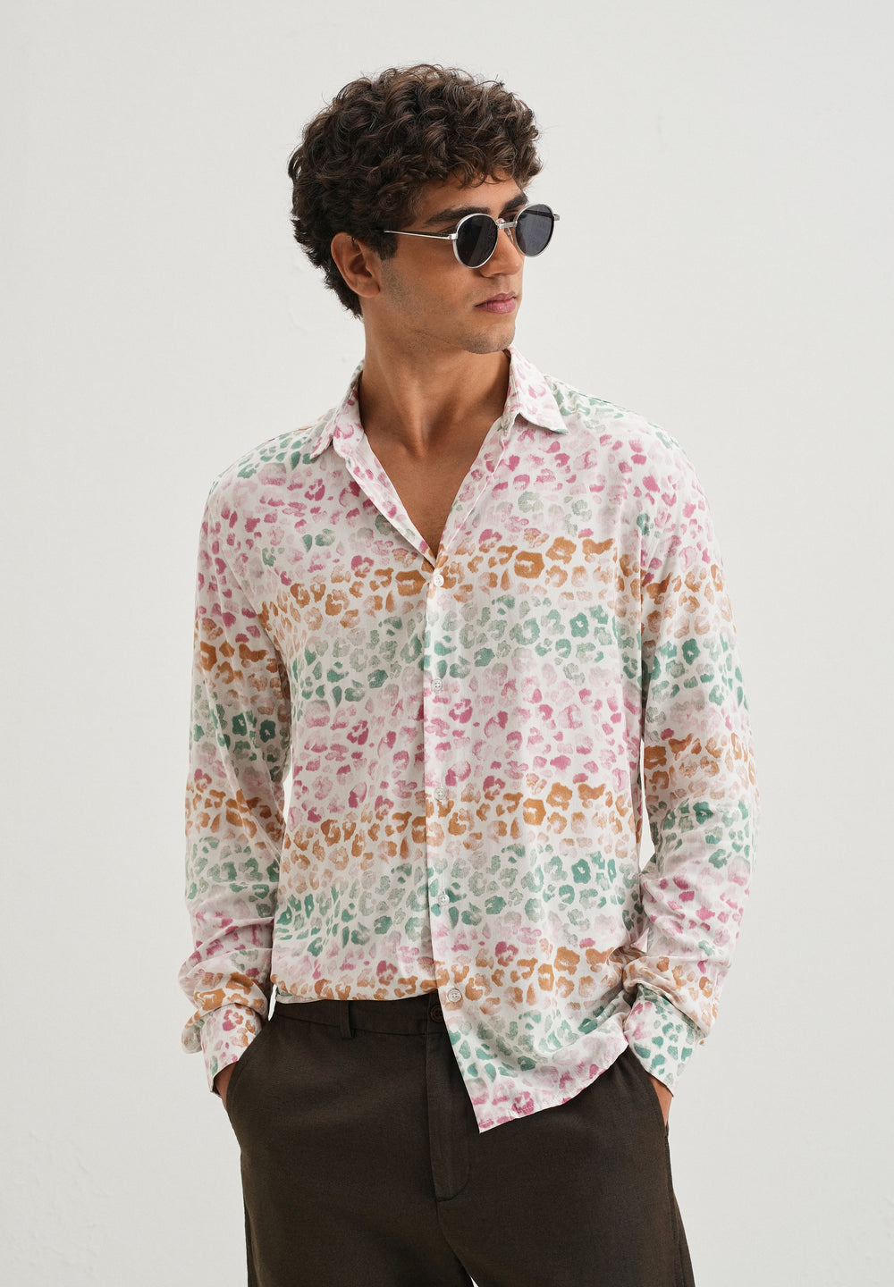 Multi coloured Panthera Print Full sleeve shirt